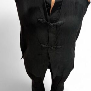 Elegant Black Women's 100% Silk Tunic Blouse